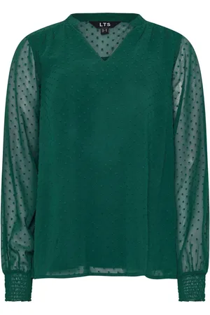 Long Tall Sally Dobby Prikker rynket manchettop42 Høj