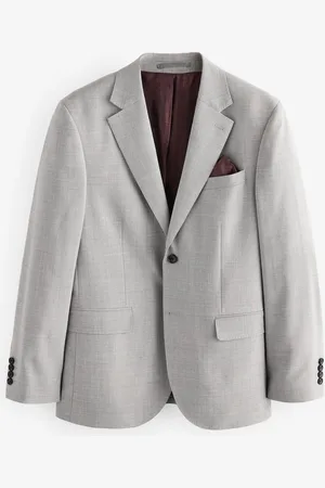 Next Slim Fit Signature Tollegno Italiensk Uld Tekstureret Jakkesæt Jakke44 Short (UK 34 S)