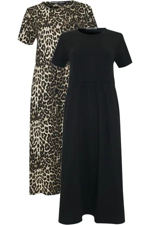 Threadbare 100% Cotton Jersey Midi Smock Dresses 2 Pack with Pockets38