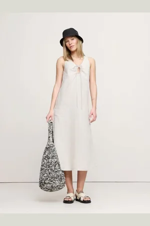 Banana Republic Linen Keyhole Midi Dresslarge