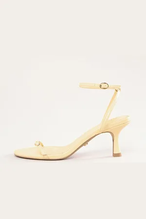 Lipsy London Kitten Heel Buckle Strap Faux Leather Sandalseu41