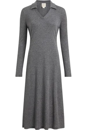 Calvin Klein Slim Wool Blend Jersey Midi KjoleM