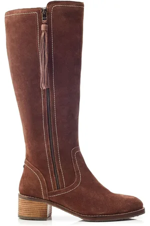 Moda In Pelle Rodell Chunky Side Zip Long Brown Boots