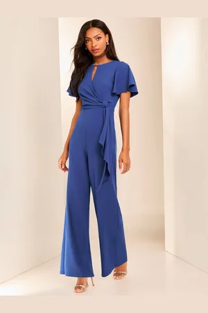 Lipsy London Flutter Sleeve Slips Side Wide Leg Buksedragt34