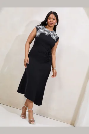 Lipsy London Ærmeløs Blomster Tryk Artwork Asymmetrical Midi Kjole46