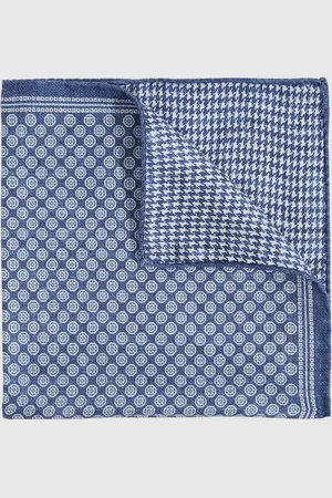 Reiss Giulio Silk Medallion-Print Pocket Squareonesize