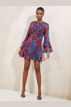 Lipsy London Fluted Ruffle Sleeve Keyhole Mini Dress34