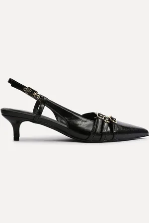 Linzi Retro Buckle Detail Kitten Court Heels