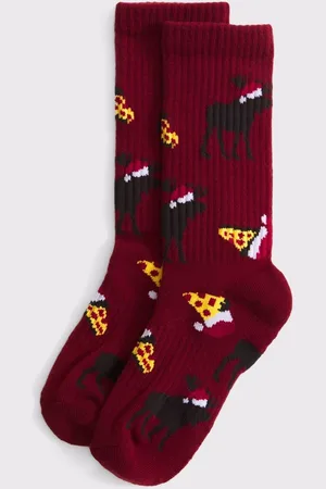 Abercrombie & Fitch Blå Jul Tryk SokkerL-XL