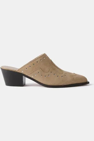mint&berry Suede Western Mules