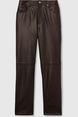 Reiss Verona Leather Slim-Leg Trousers32
