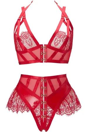 Ann Summers Exuberant Lace and Mesh Crotchless Set2X-Large