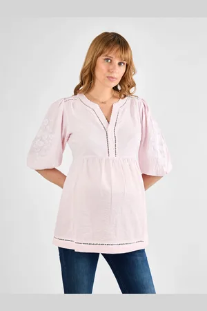 JoJo Maman Bébé Stripe Embroidered Maternity Blouselarge
