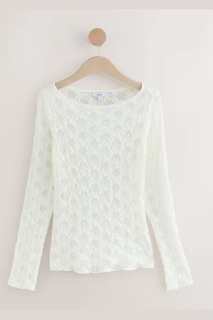 Next Tekstur Blomster Lace Langærmet Top52