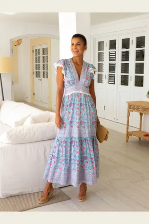 ASPIGA Pippa Block Print 100% Organic Cotton Dressxsmall