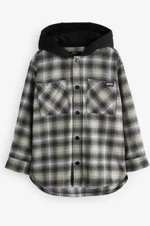 Next Langærmet Ternet 100% Cotton Med hætte Skjorter (3-16år)13 år (158cm)