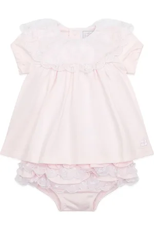 Emile et Rose 2 Piece Pink Short Dress with Embroidered Tulle & Frilly Pants7480cm