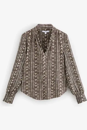 Next Langærmet bluse med V-udskæring42 Petite