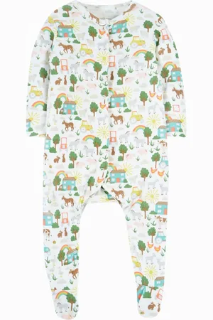 Frugi Baby Green Lovely 100% Cotton Babygrow Clothing50cm
