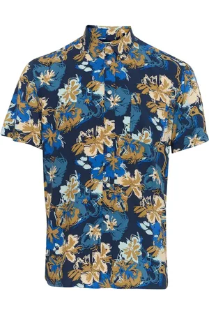 Blend Sand Floral Print Short Sleeve Shirtxlarge