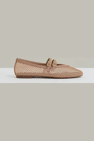 Reiss Elspeth Mesh Double Strap Ballet Flatseu39