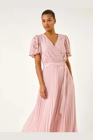 Roman Lace Detail Wrap Midi Dress40