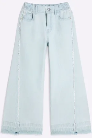 River Island Girls Seam Detail Wide Leg 100% Cotton Jeans110116cm