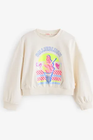 Billieblush Cream Logo Ice Cream Graphic Crew Neck 100% Cotton Sweatshirt140146cm