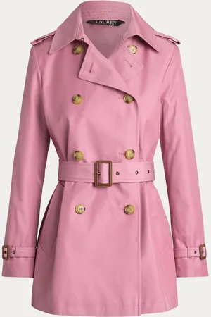 Ralph Lauren Pink Double Breasted Blend Trench Coatmedium
