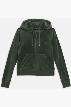 Juicy Couture Womens Zip Through Velour Robertson Zip Up HoodieL
