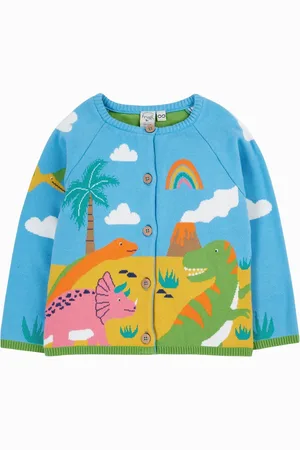 Frugi Blue Rainbow Reva Knitted 100% Cotton Cardigan104110cm