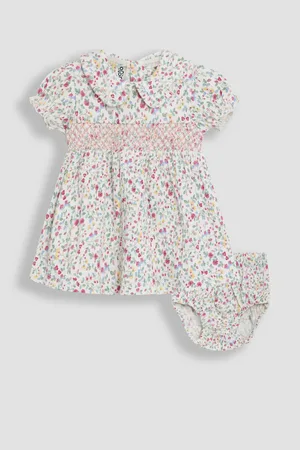 JoJo Maman Bébé Ditsy Floral Print Smocked Jersey Dress8692cm