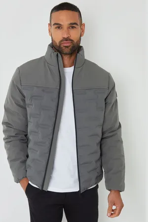 Threadbare Quilted Panel Funnel Neck Jacket