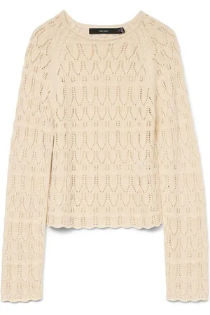 VERO MODA Long Sleeve Crochet Round Neck TopM 10