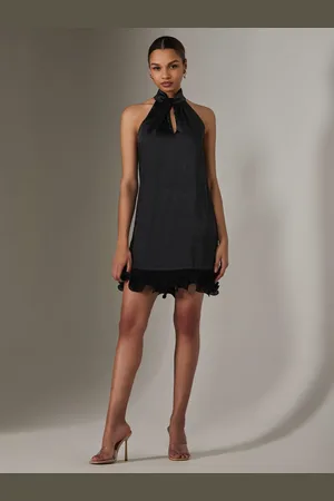 Jolie Moi Satin Halterneck Mini Dress38