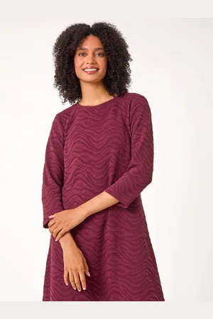 Roman Textured Wave Print A-Line Dress38