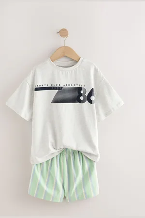 Next Oversized 100% Cotton Graphic T-Shirt & Woven Shorts (3-16yrs)166168cm