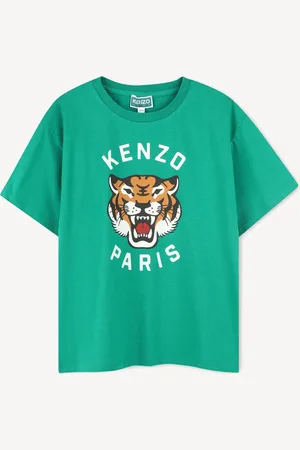 Kenzo Green Short Sleeve Tiger Print Logo T-Shirt104110cm