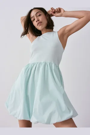 Next Puffball Hem Woven Jersey Mix 100% Bomuld Mini Kjole