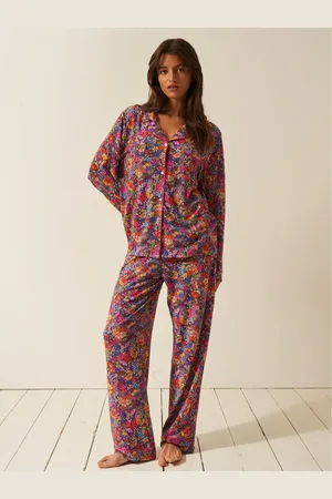 Stripe & Stare Long Rød PyjamassætStor