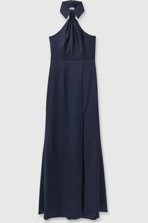 Halston Heritage Satin Halter Neck Maxi Dress34