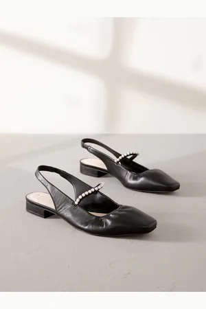 Next Signature Leather Square Toe Sling Back Mary Janes Shoes