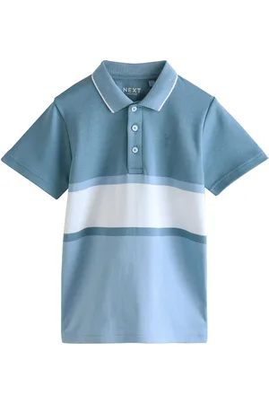 Next Colourblock Stripe Short Sleeve 100% Cotton Polo Shirt (3-16yrs)110116cm