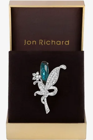 Jon Richard Blue Floral Gift Boxed Broochen