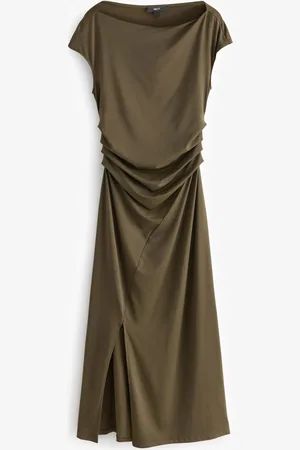 Next Polyamide Slinky Ruched Off The Shoulder Midi Dress50