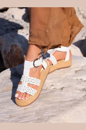 Linzi Sunkissed Laser Cut Flatform Gladiator Sandalseu38