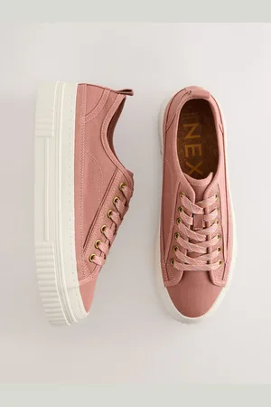Next Forever Comfort Canvas Chunky Baseball Lace Up Trainers