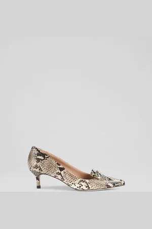 LK Bennett Caryn Snake Effect Bar Trim Courts