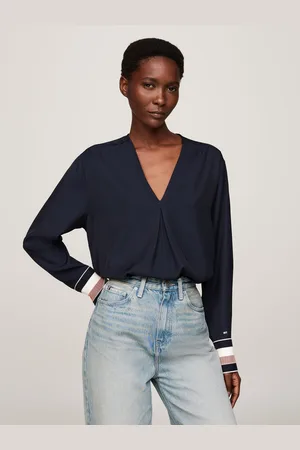 Tommy Hilfiger Relaxed Blå Global Stribet Bluser42