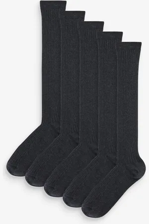 Next 5 Pakke Cotton Rich Knee High Sokker7-10